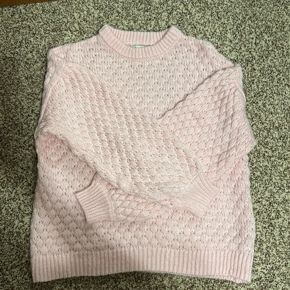 Pink cable knit sweater